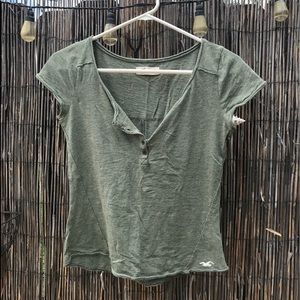 Hollister green v neck